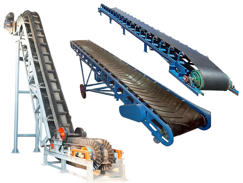 Different inclination angles of coal belt conveyor system