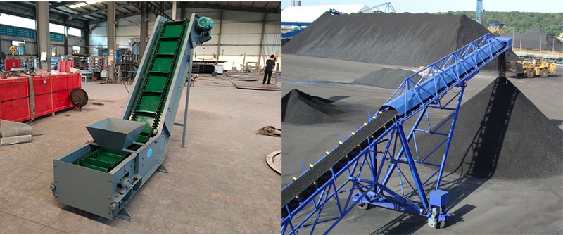 Corrugated sidewall inclined belt conveyor for coal