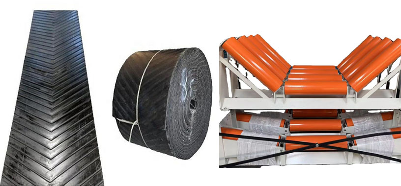 Flame-resistant and anti-static conveyor belt components for coal mines