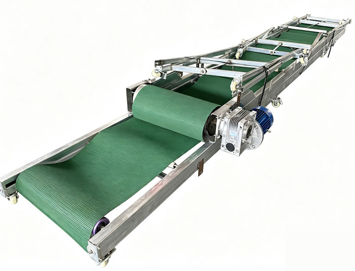 Horizontal Industrial Flat Belt Conveyor System with Motor and Drive