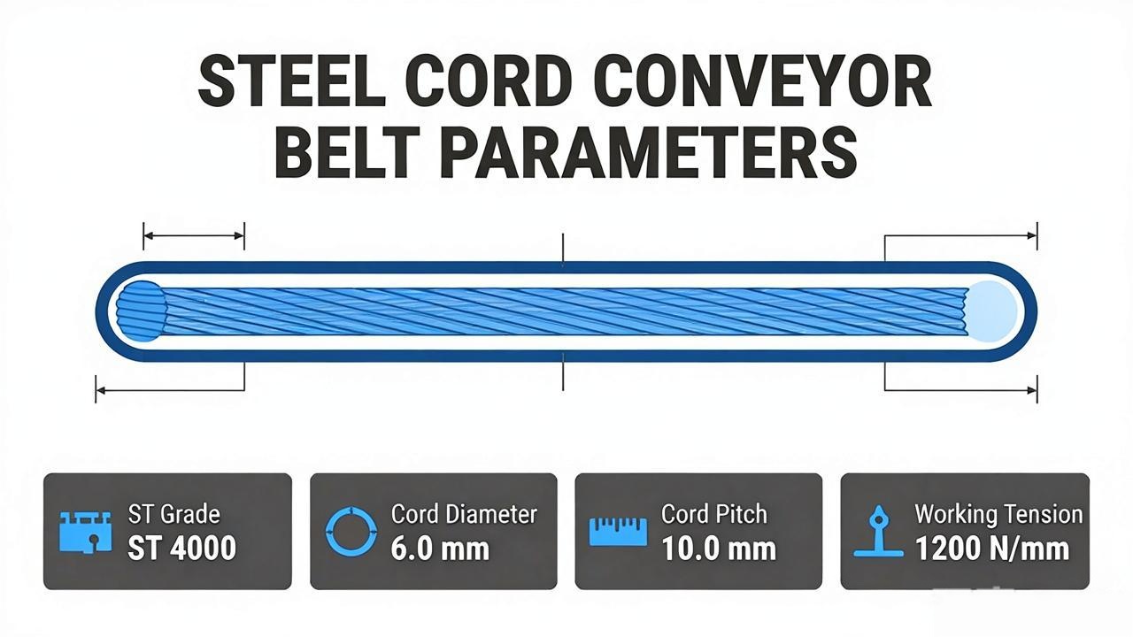 Steel cord conveyor belt technical specification diagram