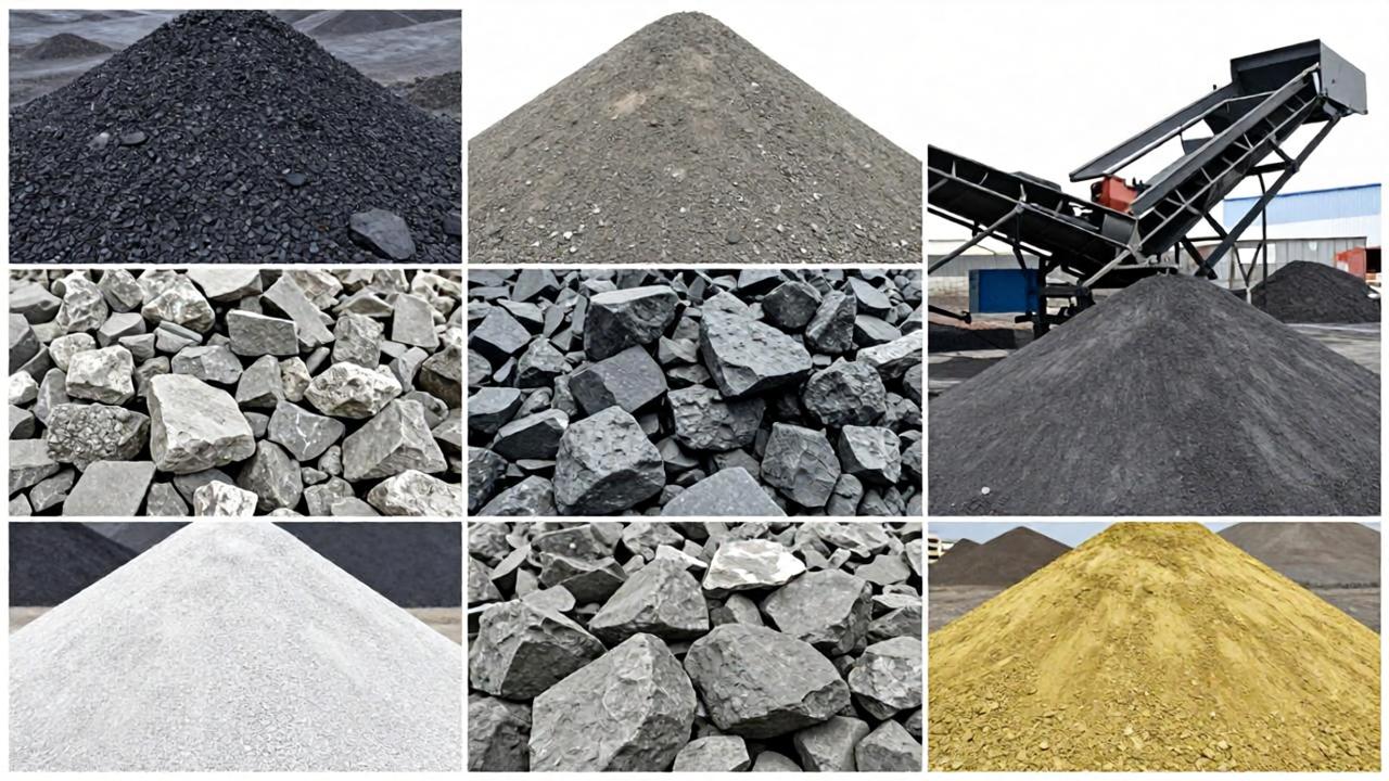 Heavy bulk materials including ore coal aggregate and limestone