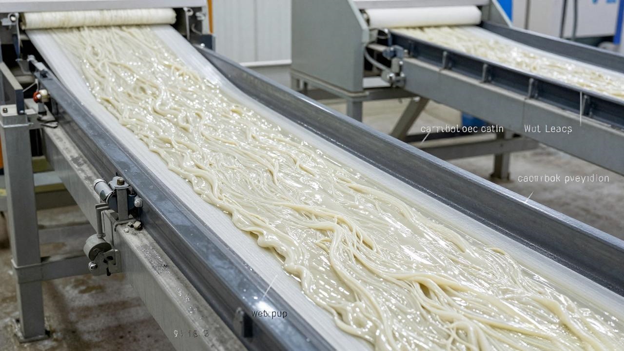 Wet pulp conveying on a moisture resistant conveyor belt