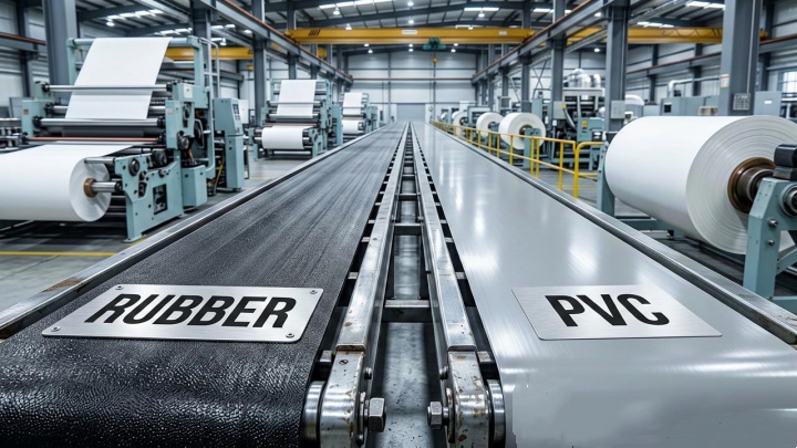Rubber and PVC conveyor belts used in paper manufacturing