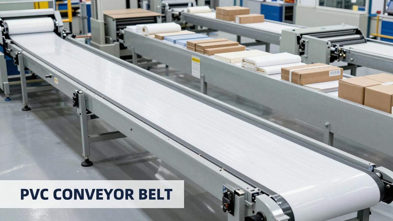 PVC conveyor belt for finished paper and packaging