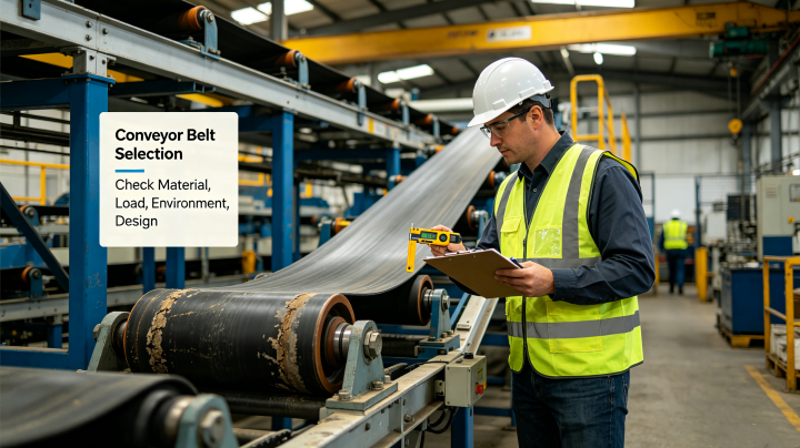 Complete conveyor system showing belt, pulley and frame structure